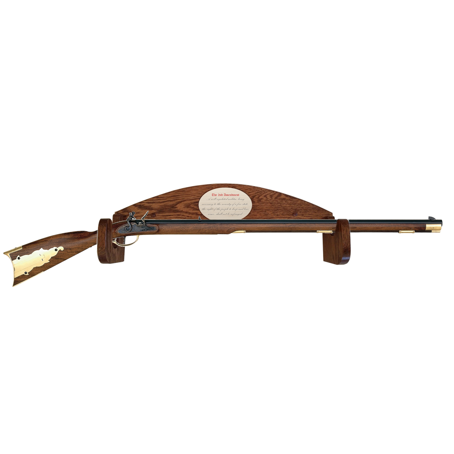 Custom 1-Gun Solid Oak Wall-Mounted Gun Rack - Horizontal