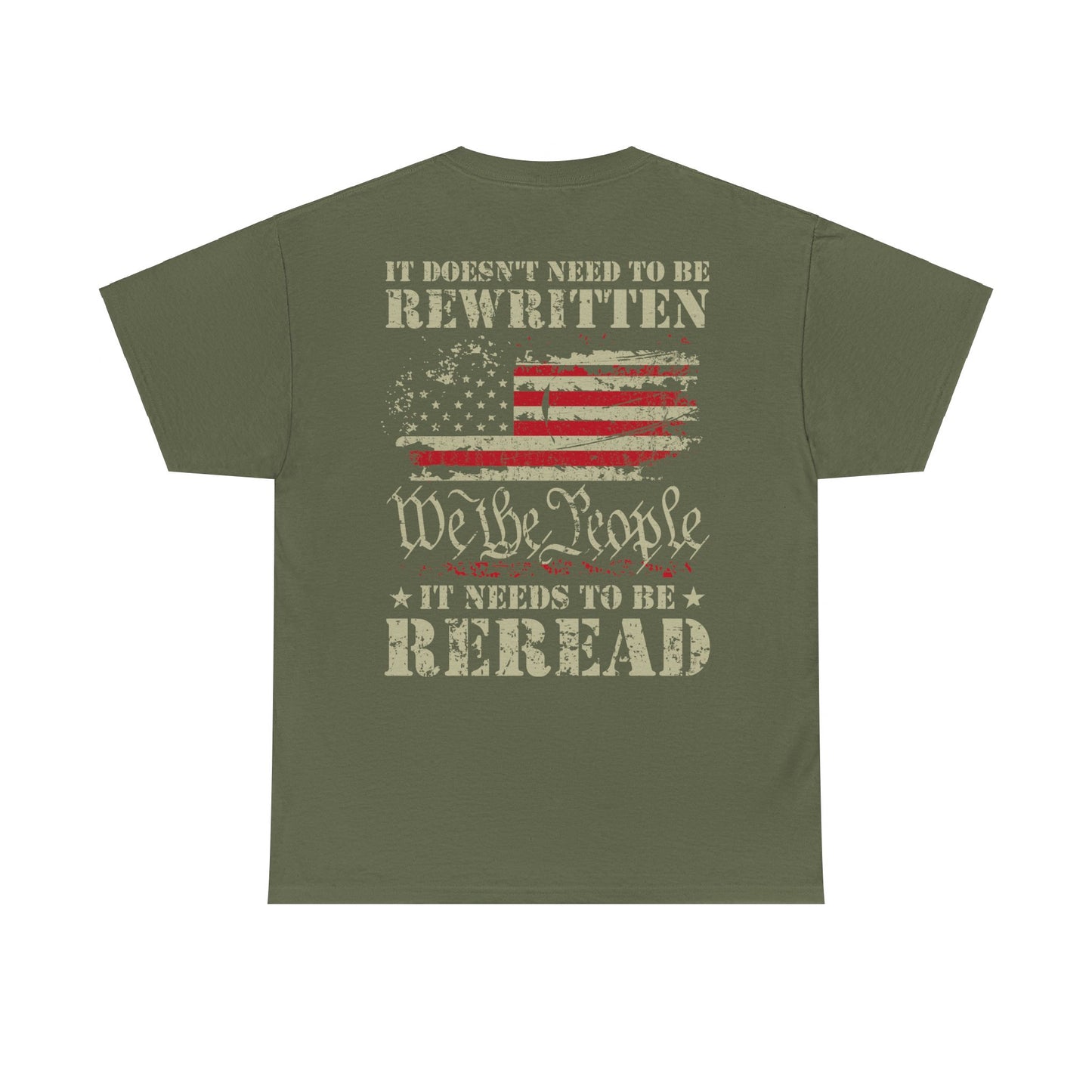 Premium Unisex "It Doesn't Need To Be Rewritten, It Needs To Be Reread" Tee - Second Amendment USA T-Shirt