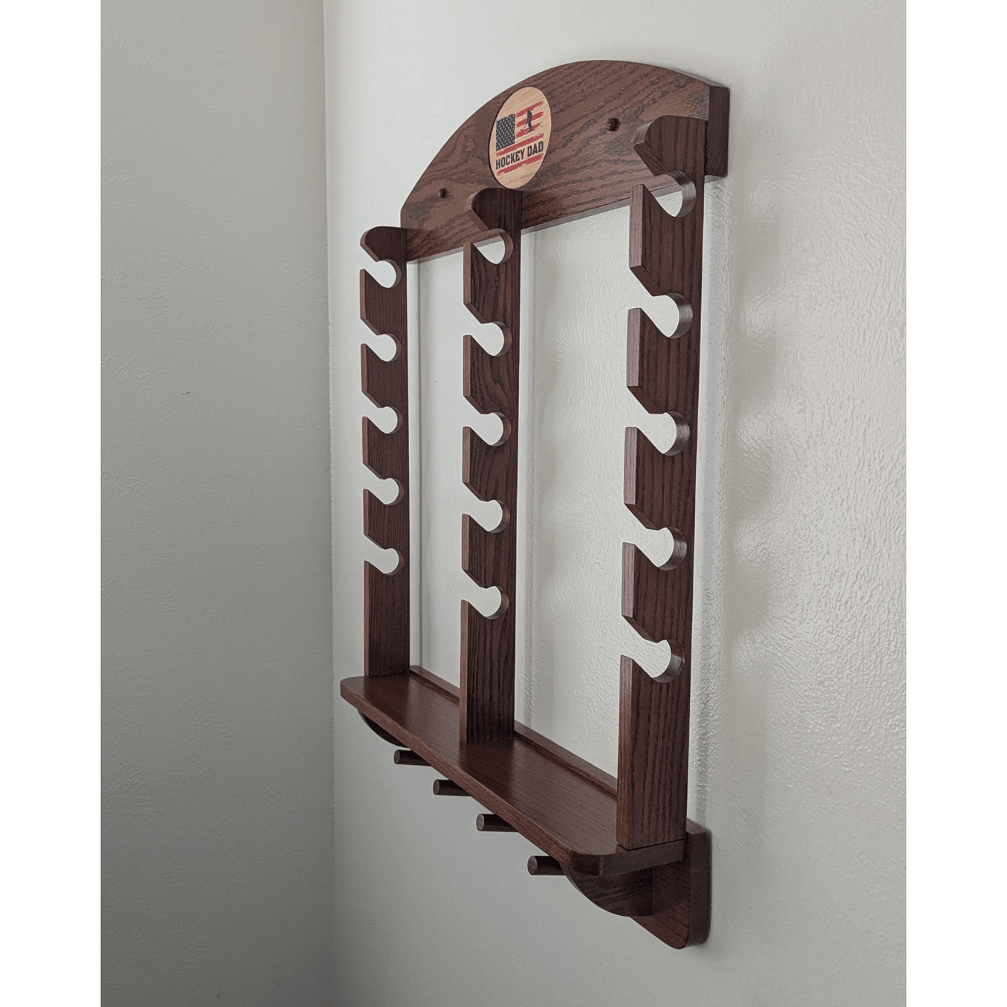 15-Hat Solid Oak Wall-Mounted Hat Rack - Bedroom Organizer