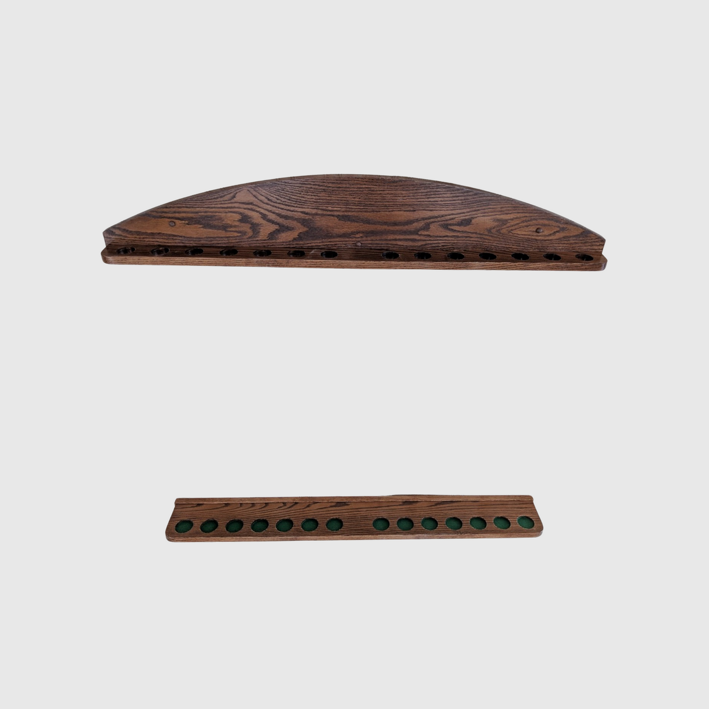 14-Club Solid Oak Wood Wall Mount Golf Rack Club Display