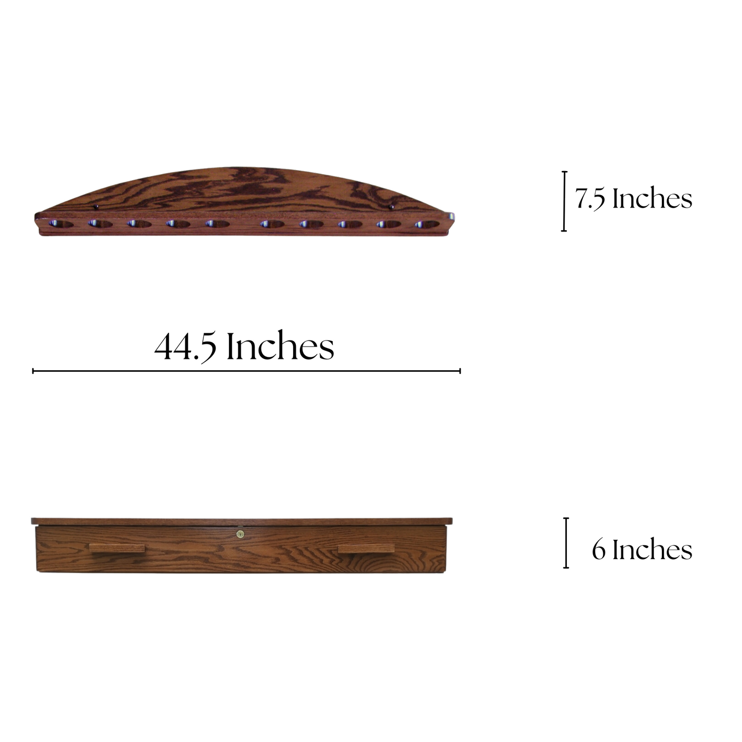 10-Gun Custom Personalized Solid Oak Wall-Mounted Gun Rack - with Locking Ammo Cabinet Display