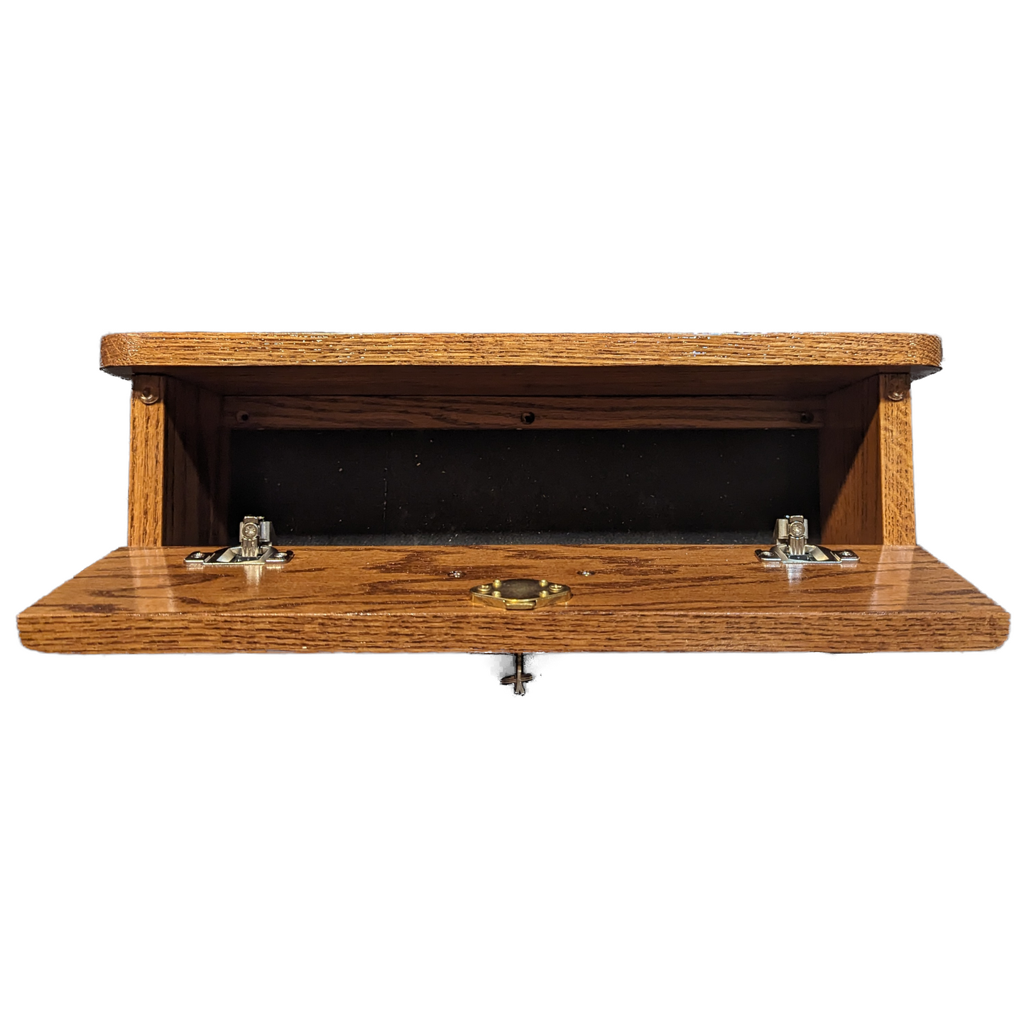 4-Gun Personalized Solid Oak Wall-Mounted Gun Rack Custom Display- with Locking Ammo Cabinet