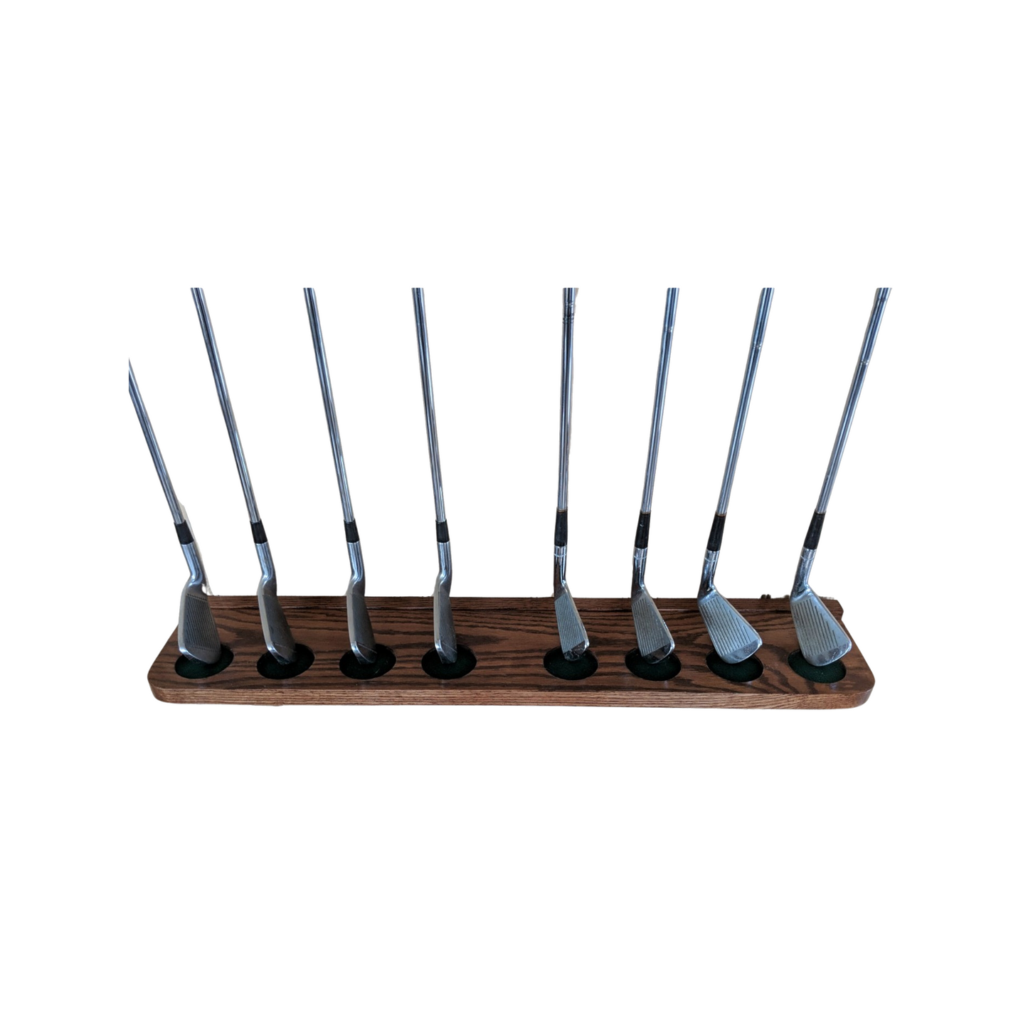 8-Club Solid Oak Wall-Mounted Golf Rack - Club Display