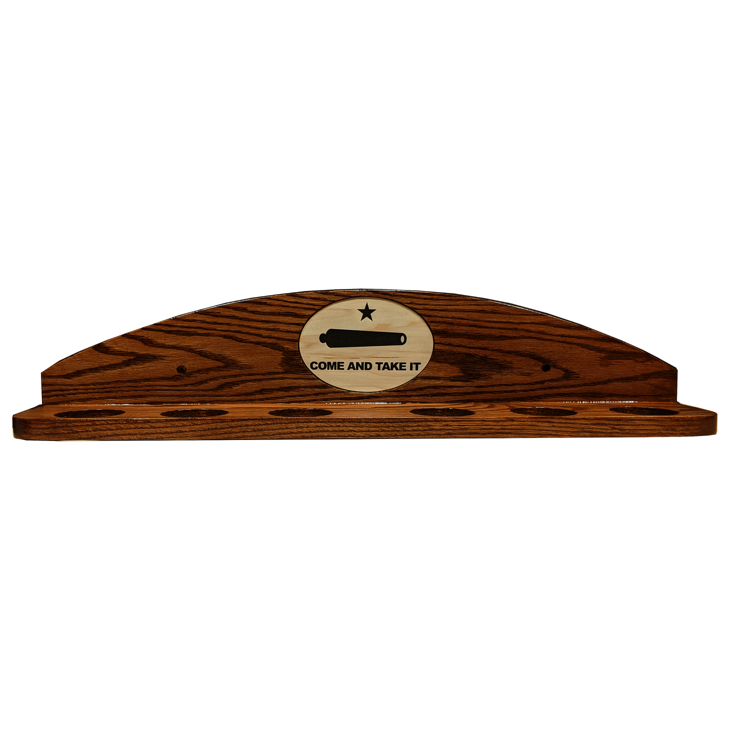 6-Gun Custom Personalized Solid Oak Wall-Mounted Gun Rack - with Locking Ammo Cabinet Display