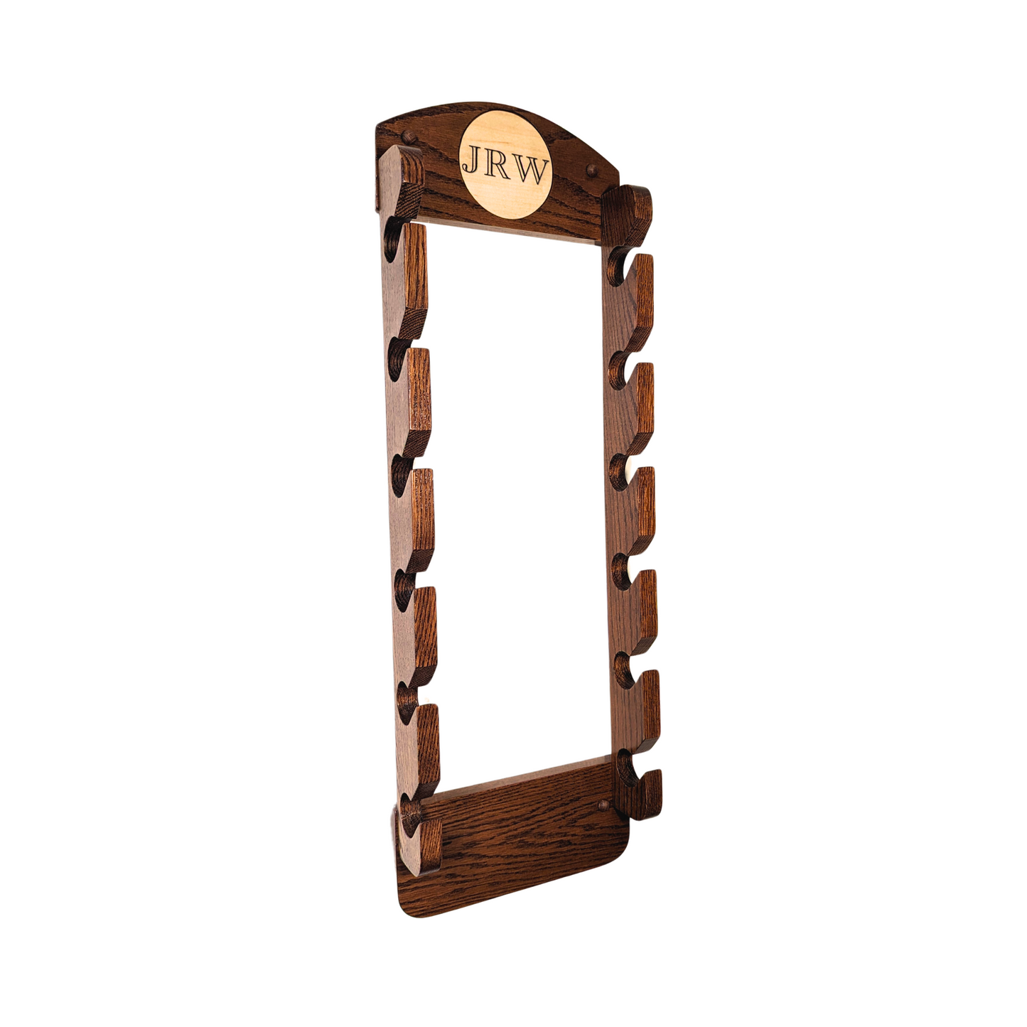 Custom 12-Hat Solid Oak Wall-Mounted Hat Rack - Cap Display