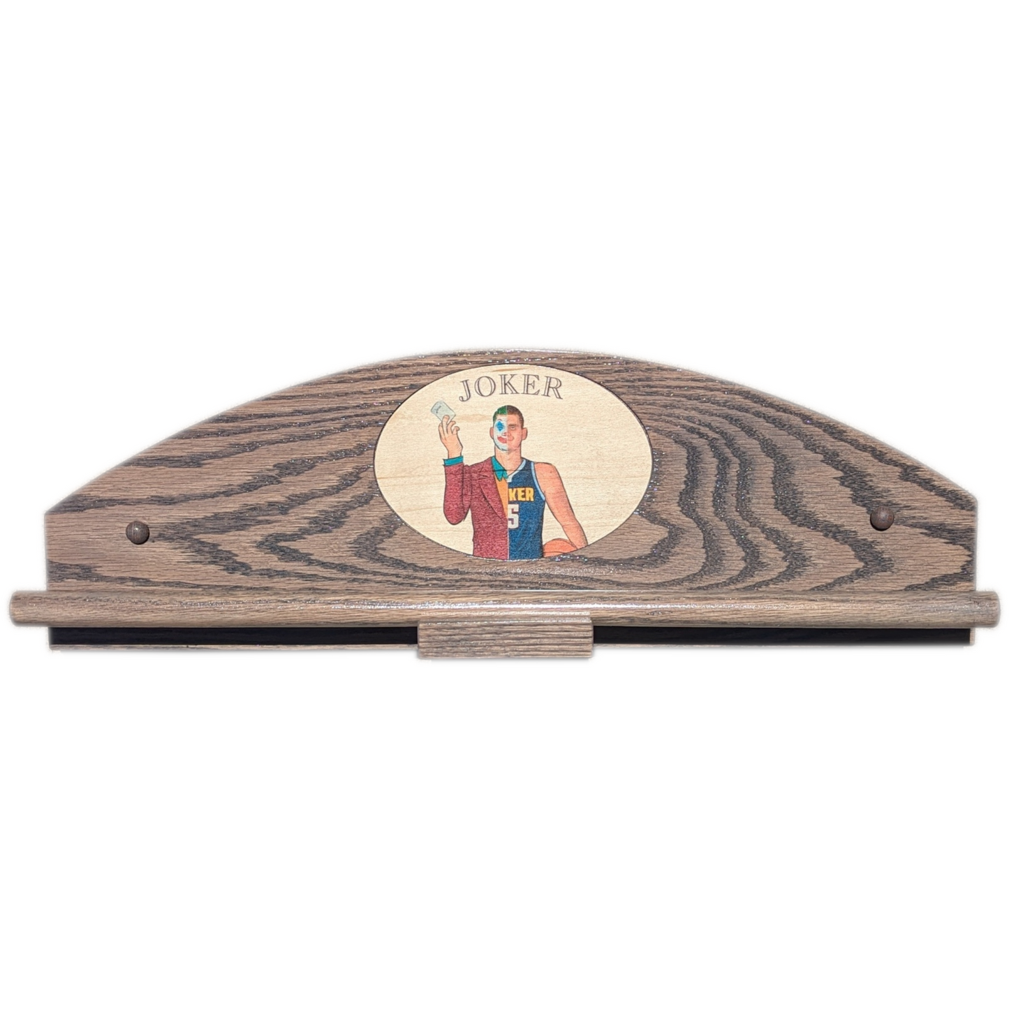 Personalized Jersey Display Holder: Solid Oak, Beautiful Grain, Wall-Mounted, Sports Memorabilia Hanger Rack