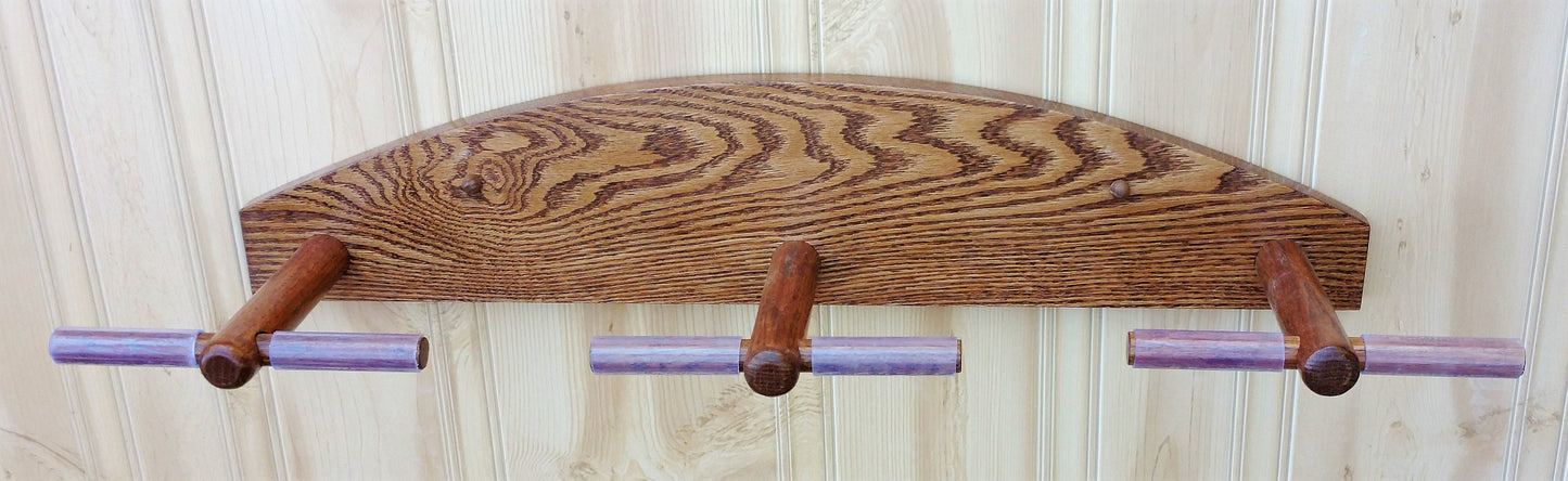 Compound Bow Recurve 6-place Solid Oak Wall Display Rack