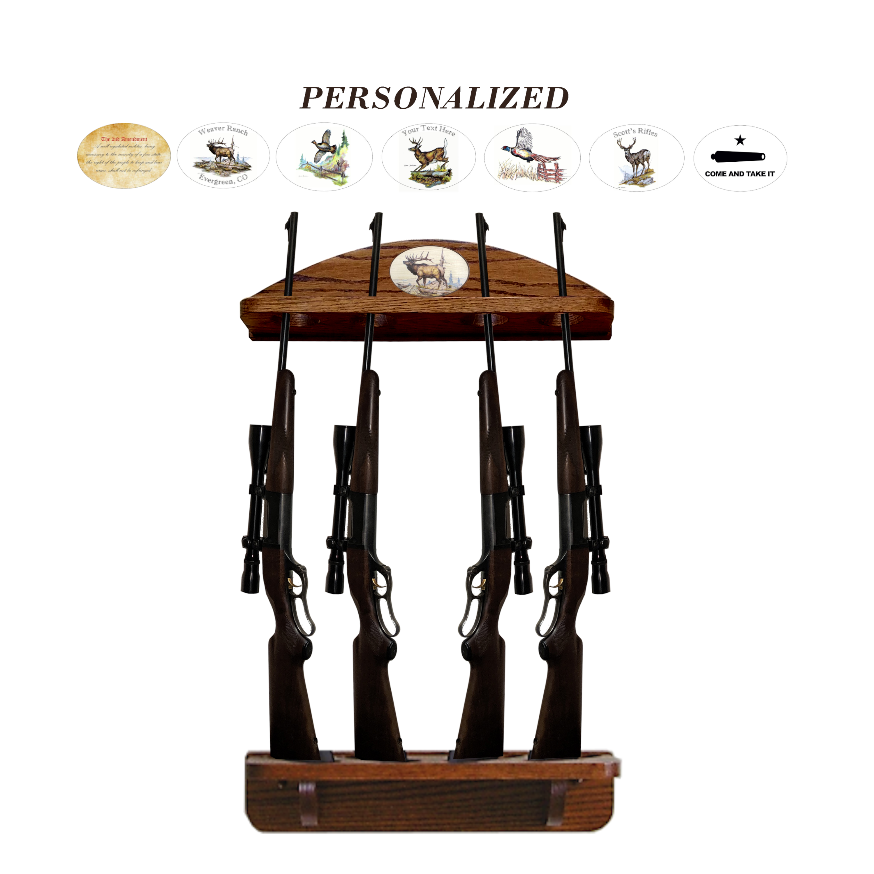 Personalized Wood Gun Racks - Oak – Weaver Wood Designs