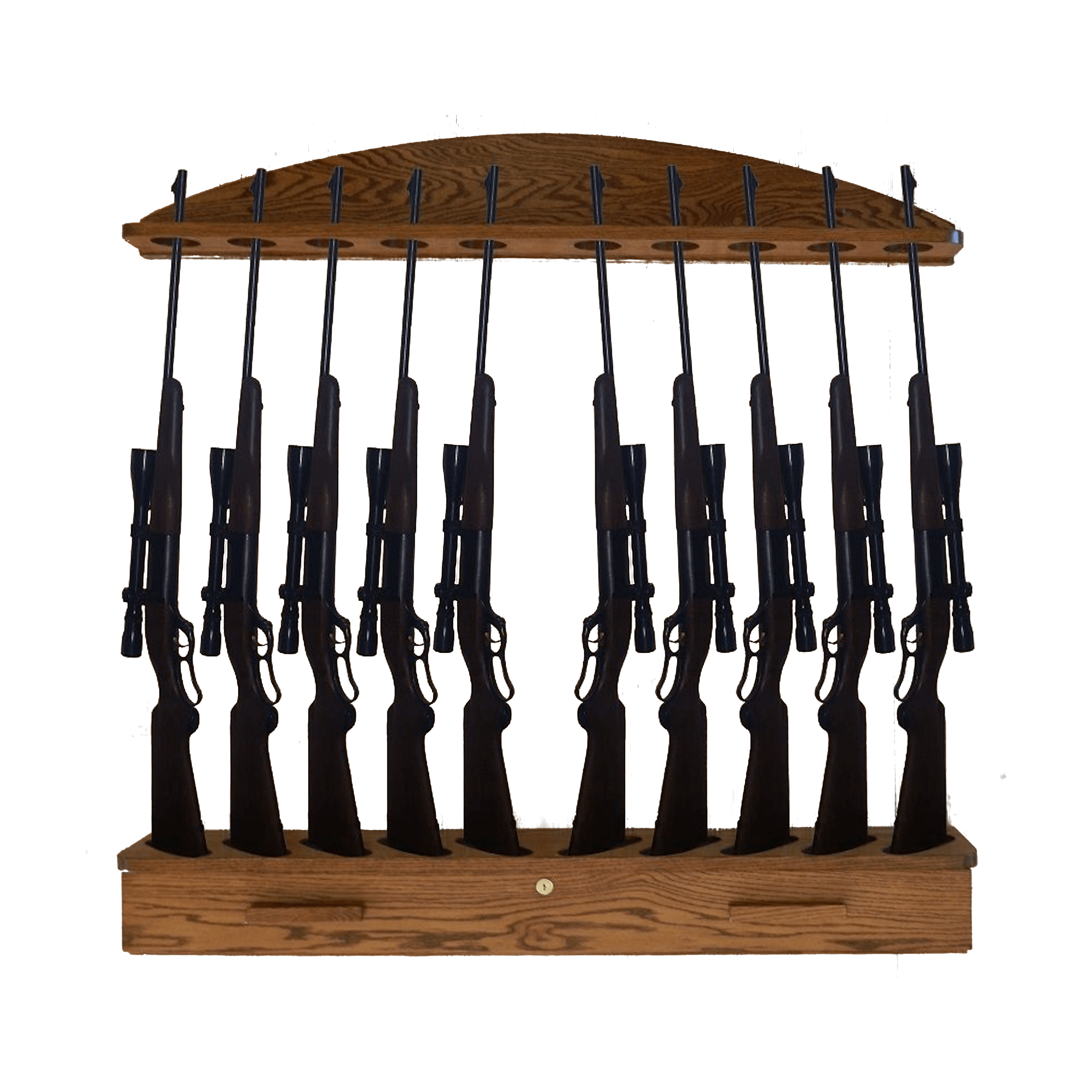 Solid Oak Wall-Mounted Gun Rack with Locking Ammo Cabinet – Weaver Wood ...