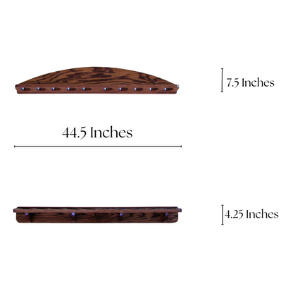 10-Gun Solid Oak Wall Rack - Split Direction