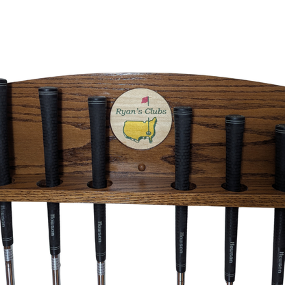 14-Club Personalized Golf Rack — Wall-Mounted
