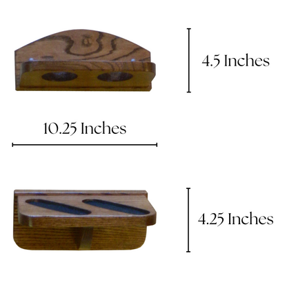Wooden product with dimensions labeled on a white background