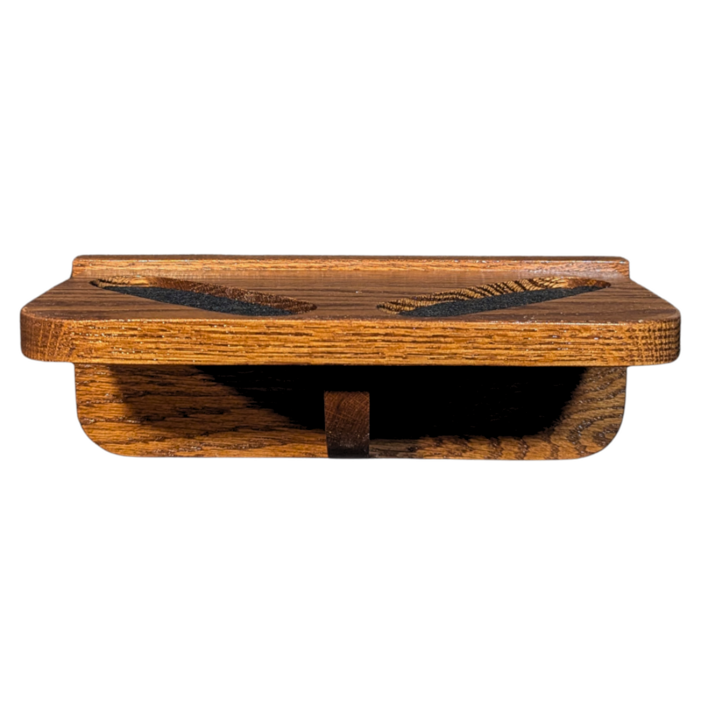 Custom Solid Oak 2-Gun Wall-Mounted Rack - Personalized Vertical Display
