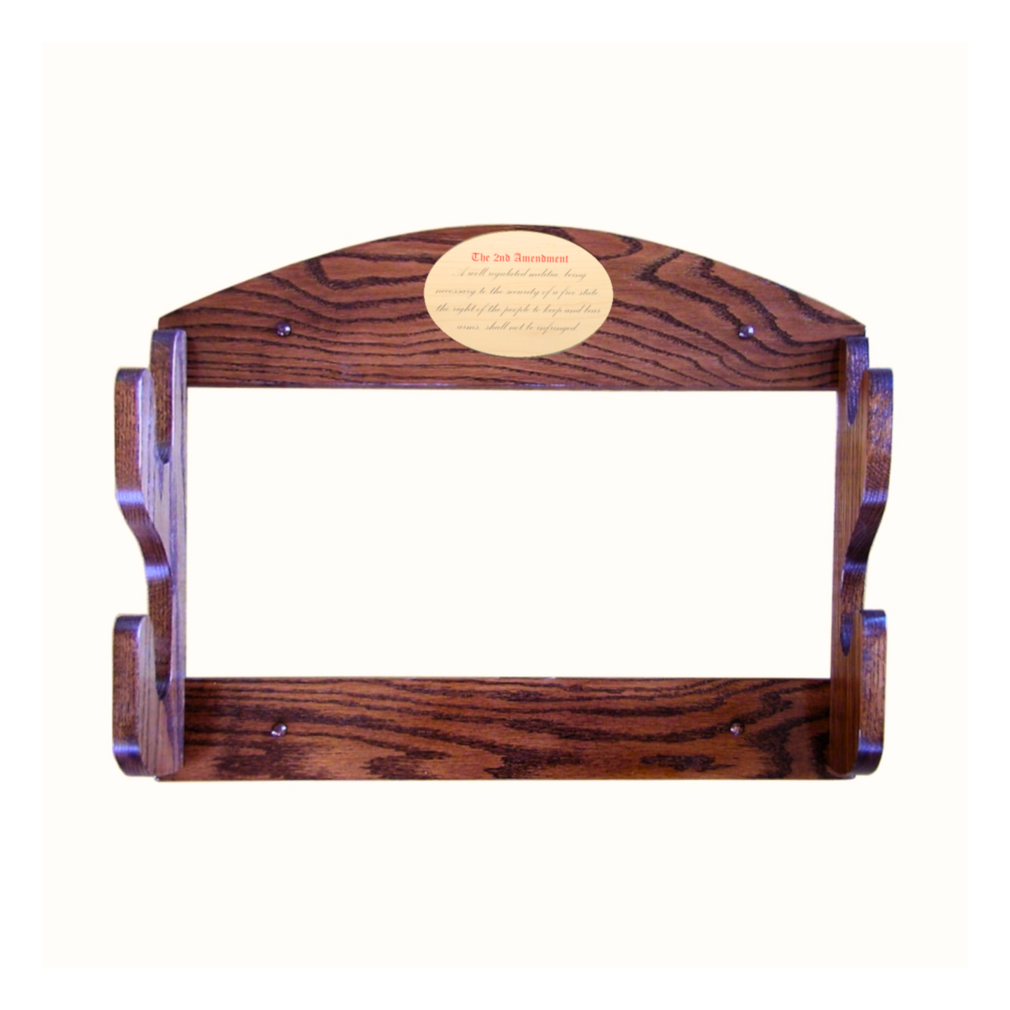 2-Gun Personalized Wall Mount Solid Oak Gun Rack - Horizontal Rifle and Shotgun Display