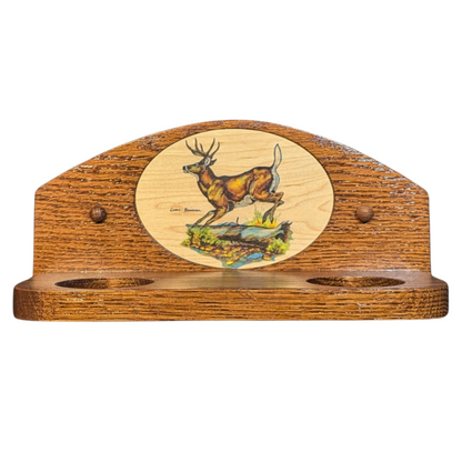 Custom Solid Oak 2-Gun Wall-Mounted Rack - Personalized Vertical Display