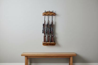 3-gun rack on light gray wall