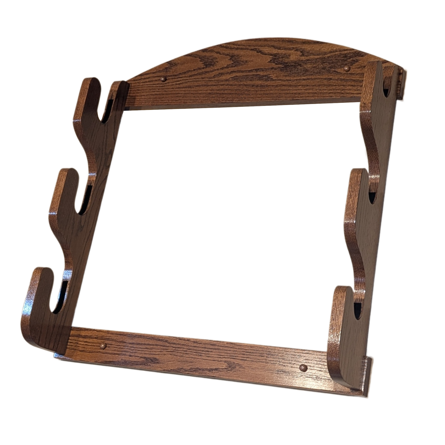 3-Gun Wall Mount Solid Oak Gun Rack - Horizontal Rifle and Shotgun Display