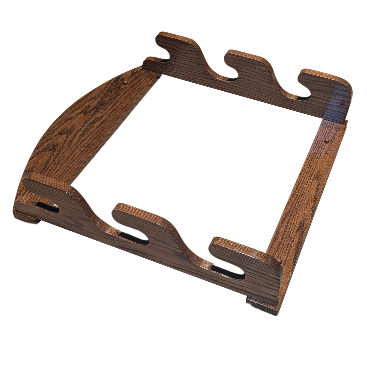3-Gun Wall Mount Solid Oak Gun Rack - Horizontal Rifle and Shotgun Display