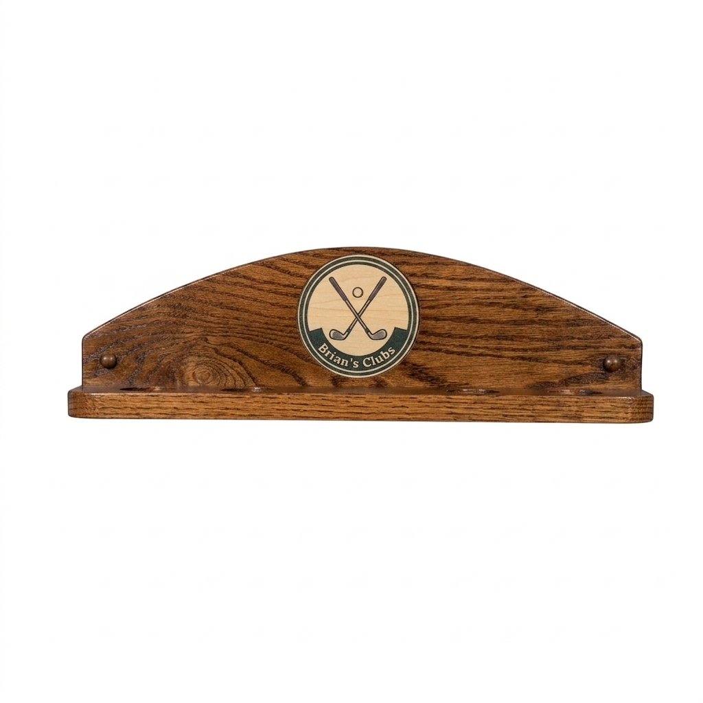 4-Club Personalized Golf Rack — Wall-Mounted