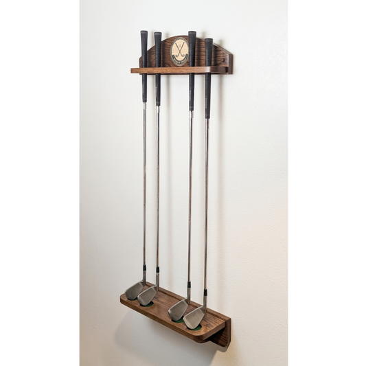 4-Club Personalized Golf Rack — Wall-Mounted