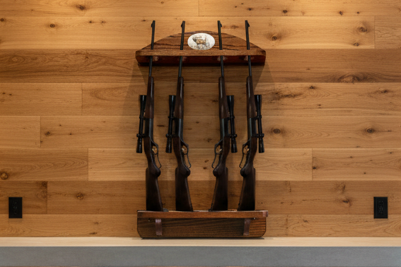 4-Gun Oak Rack Banner