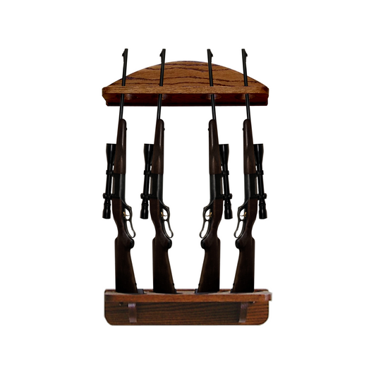 4-Gun Solid Oak Wall Rack - Split Direction
