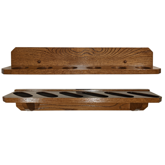 6-Gun Solid Oak Wall Display Gun Rack for Rifles and Shotguns, No Arch, Same Direction