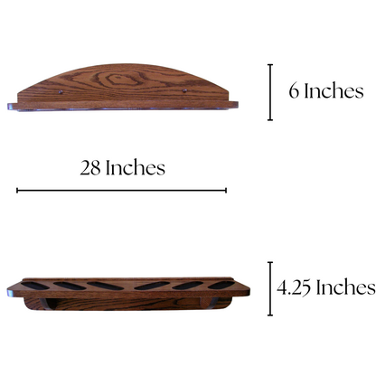 6-Gun Solid Oak Wall Rack - Split Direction