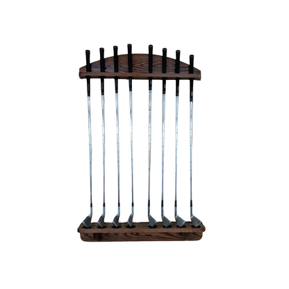 8-Club Solid Oak Golf Wall Display Rack