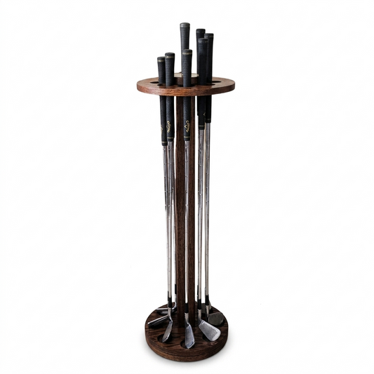 Personalized 8-Club Rotating Golf Rack – Premium Oak