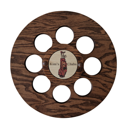 Personalized 8-Club Rotating Golf Rack – Premium Oak