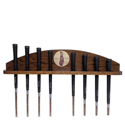 8-Club Personalized Golf Rack — Wall-Mounted