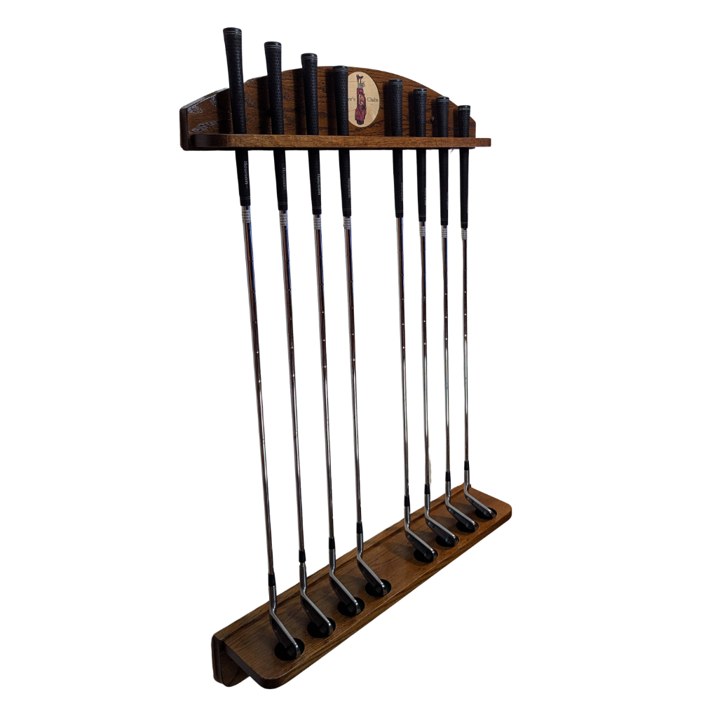 8-Club Personalized Golf Rack — Wall-Mounted