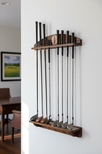 8-Club Personalized Golf Rack — Wall-Mounted