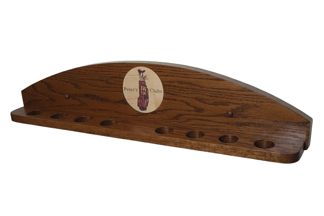 8-Club Personalized Golf Rack — Wall-Mounted