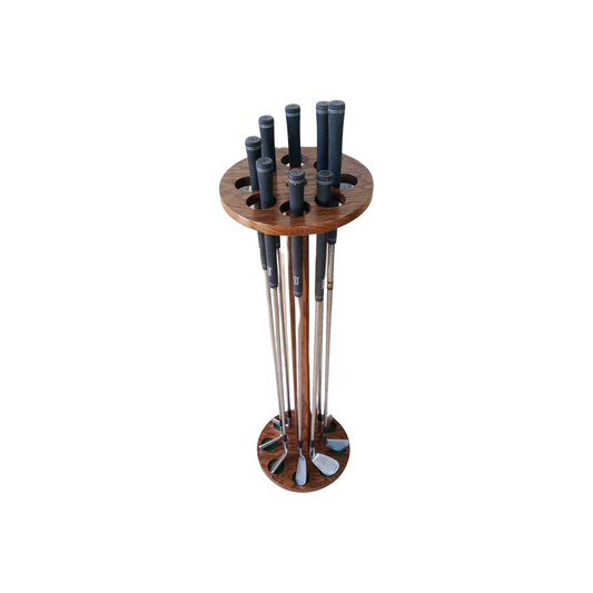 8-Club Oak Rotating Golf Floor Display Rack