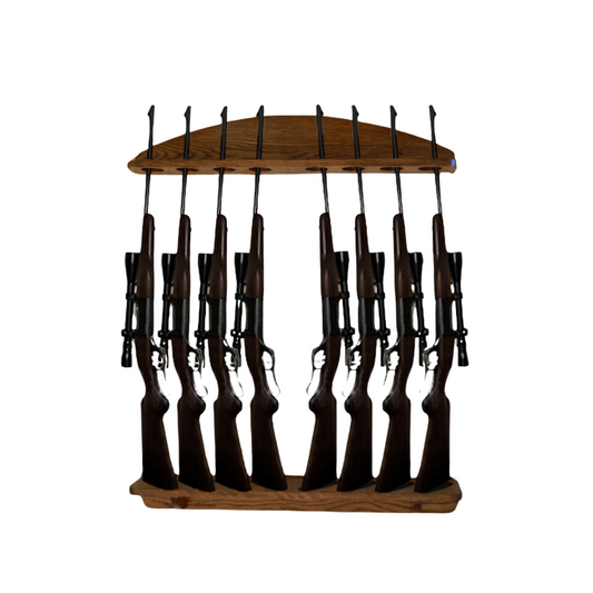 8-Gun Solid Oak Wall Rack - Split Direction