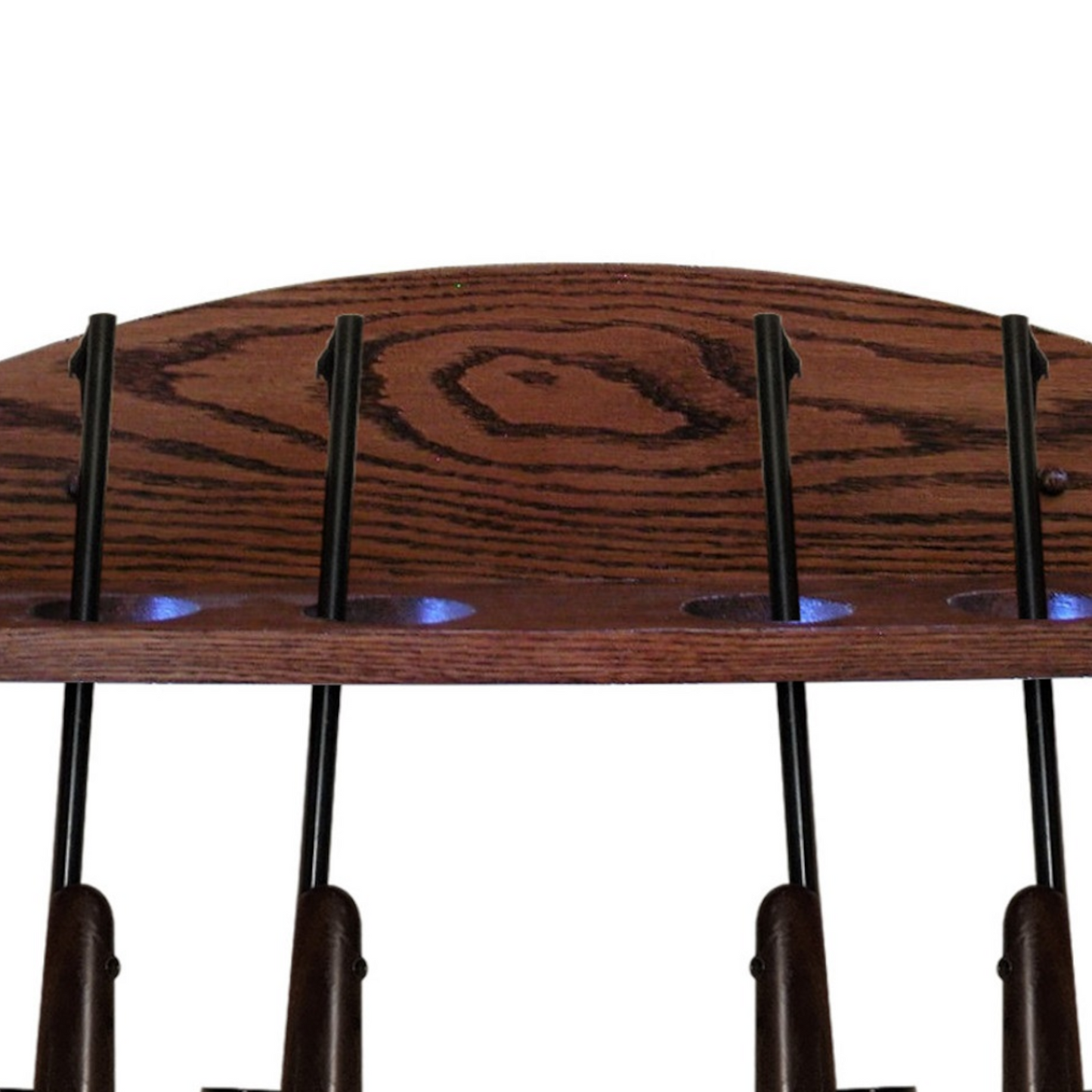 6-Gun Solid Oak Wall Rack - Vertical Display - Single Direction
