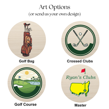 14-Club Personalized Golf Rack — Wall-Mounted