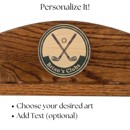 14-Club Personalized Golf Rack — Wall-Mounted