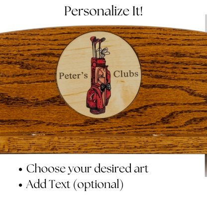 4-Club Personalized Golf Rack — Wall-Mounted