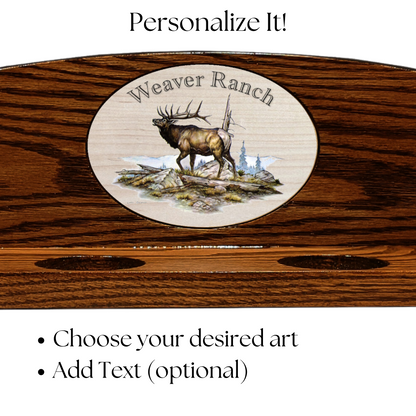 Custom Solid Oak 2-Gun Wall-Mounted Rack - Personalized Vertical Display
