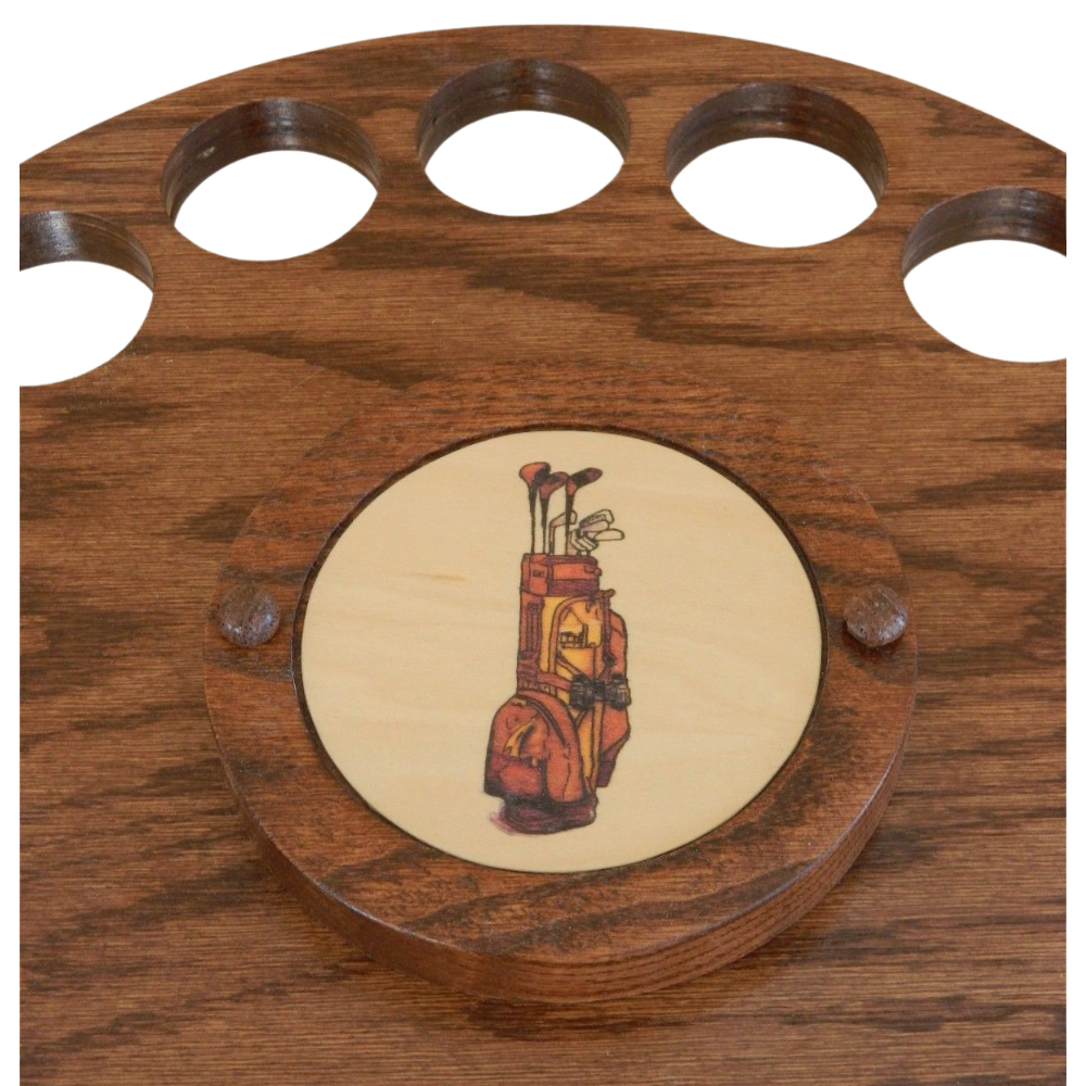 Personalized 16-Club Rotating Golf Rack – Premium Oak