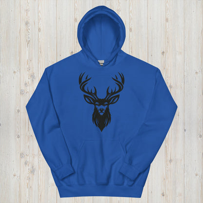 Nocturnal Elegance Mule Deer Buck Head Hoodie