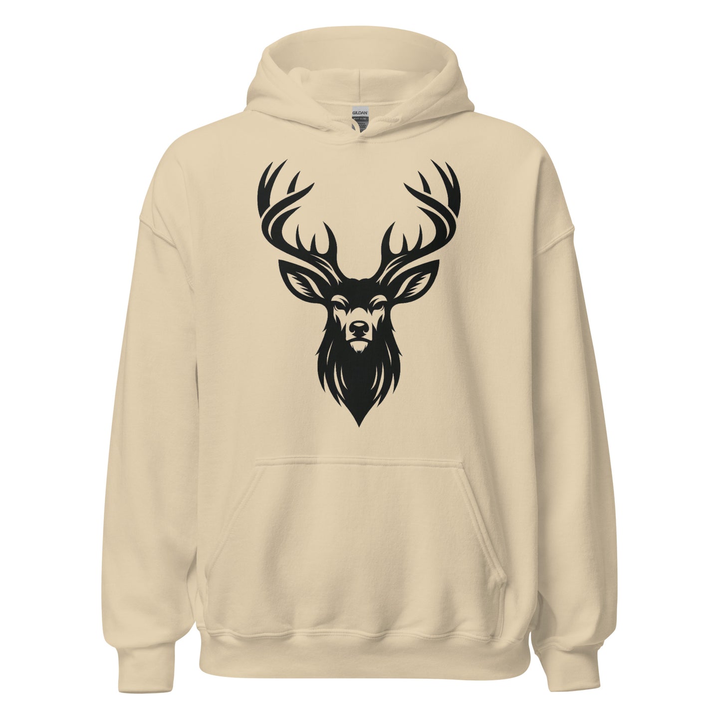 Nocturnal Elegance Mule Deer Buck Head Hoodie