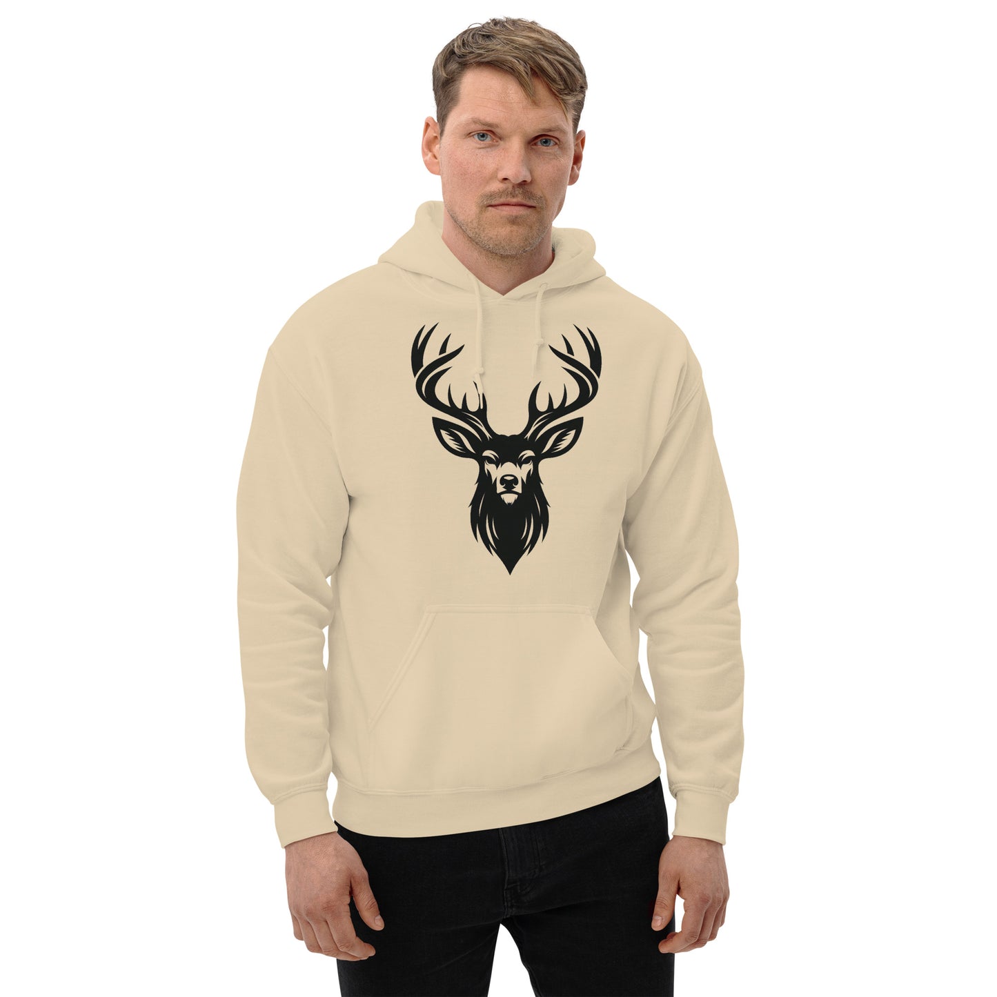 Nocturnal Elegance Mule Deer Buck Head Hoodie