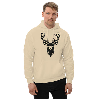 Nocturnal Elegance Mule Deer Buck Head Hoodie