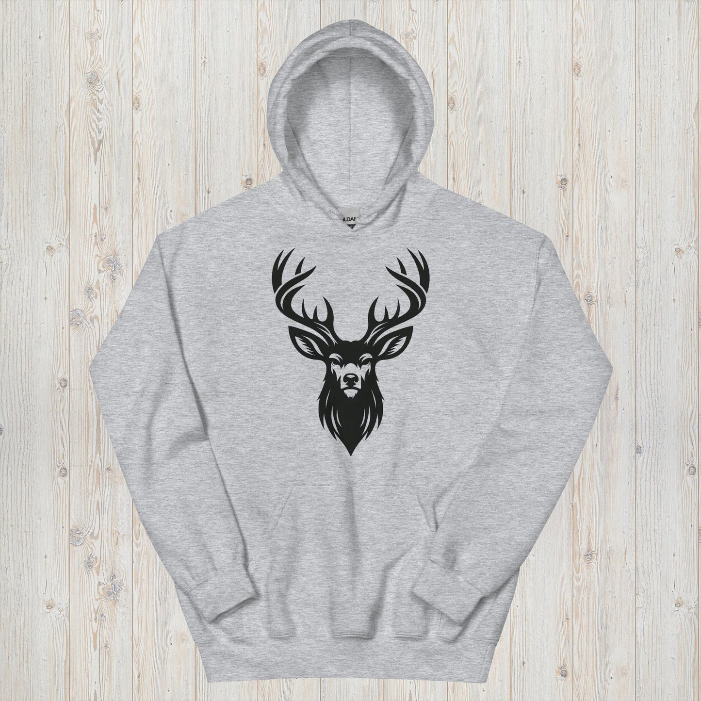 Nocturnal Elegance Mule Deer Buck Head Hoodie