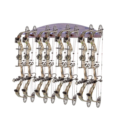 Compound Bow Recurve 8-place Solid Oak Wall Display Rack