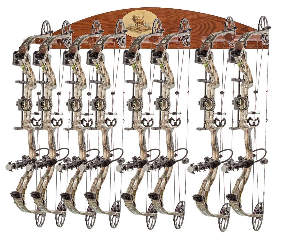 Recurve Rack Custom 8-Place Oak Bow Rack - Recurve Wall Mount – Weaver Wood Designs